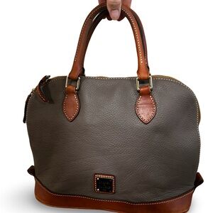 DOONEY & BOURKE Gray and Brown Pebbled Leather Women's Handbag